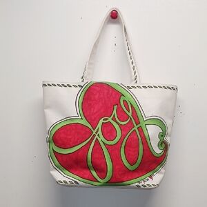 Brighton White and Red Heart Tote Bag